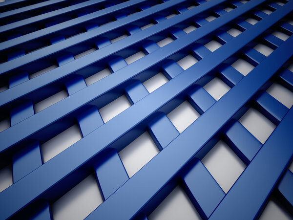 Blue reflective business background with blocks(network concept)
