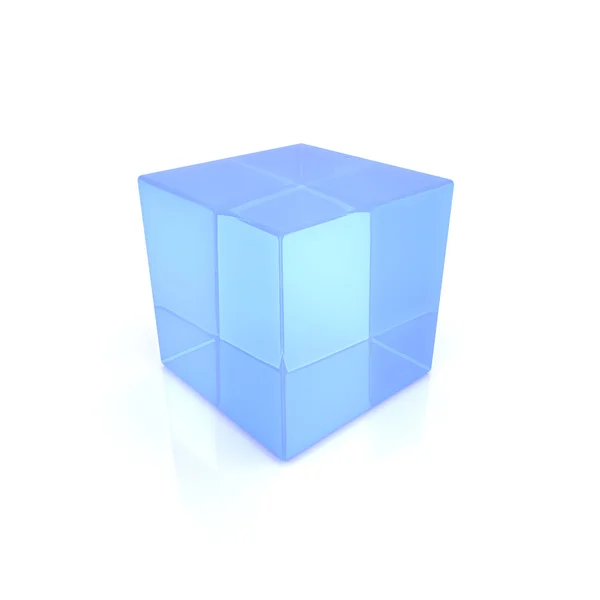 Glass cube symbol — Stock Photo, Image