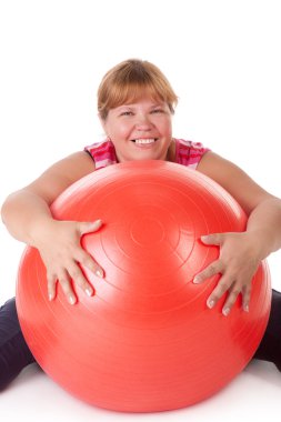 Fat woman fitness clipart