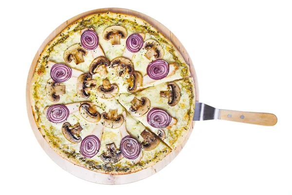 Pizza con champiñones — Foto de Stock