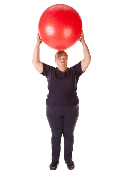 Kobieta tłuszczu fitness — Zdjęcie stockowe