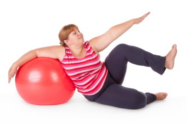 Fat woman fitness clipart