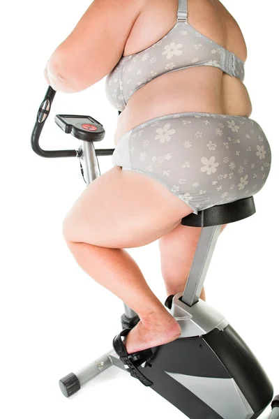 太った女性のフィットネス — ストック写真
