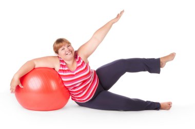 Fat woman fitness clipart