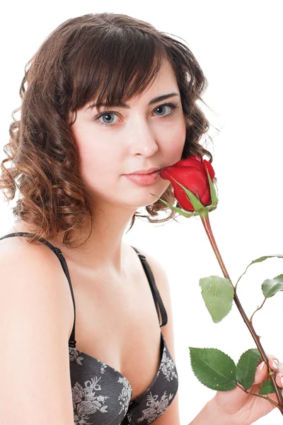Жінка тримає троянди — стокове фото