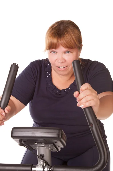 疲れている脂肪の女性 — ストック写真
