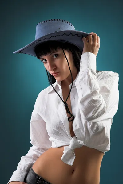 Woman with hat — Stock Photo, Image