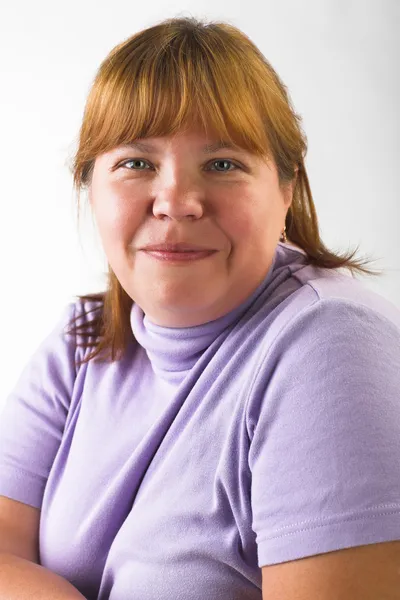 stock image Smiling fat woman