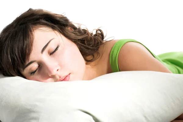 Spící mladá žena — Stock fotografie