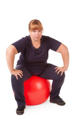 Fat woman fitness clipart