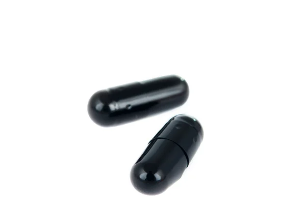 Capsule activated charcoal — Stock Photo, Image