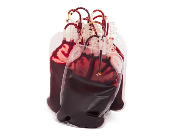 Мешки с кровью, изолированные — стоковое фото