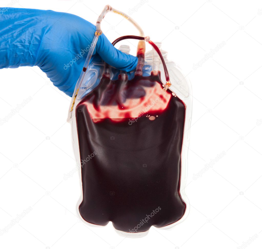 Bag of blood in hand