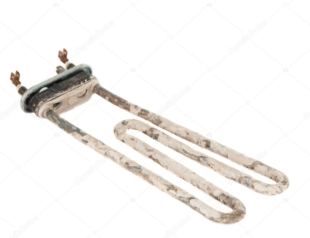 Heating elements of water heater with scum and sediment