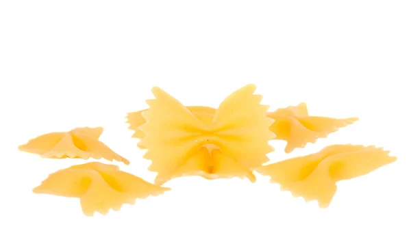 Farfalle pasta isolerad på vit bakgrund — Stockfoto