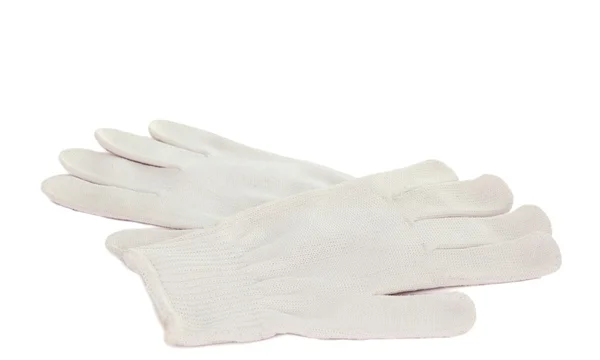 Rękawice biały na białym tle — Zdjęcie stockowe
