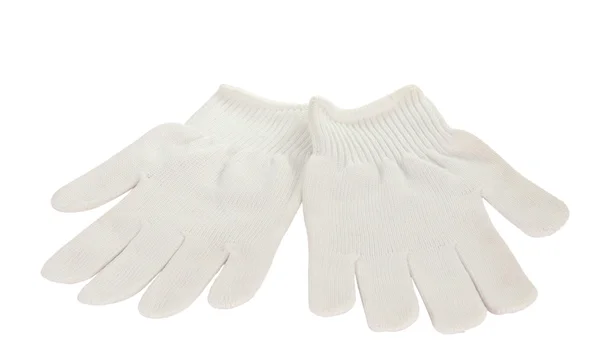Білі робочі рукавички ізольовані — стокове фото