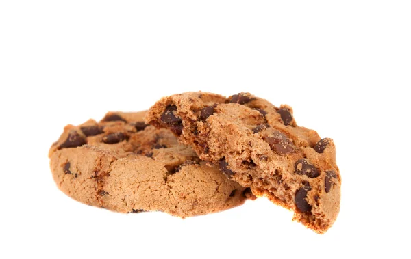 Biscotti con gocce di cioccolato isolate — Foto Stock