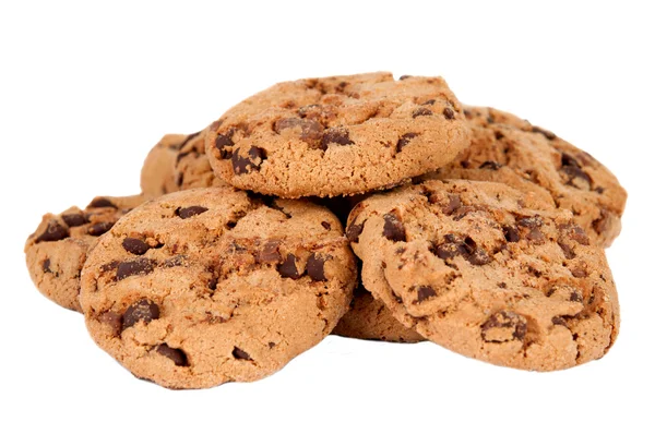 Cookies avec gouttes de chocolat isolés — Photo