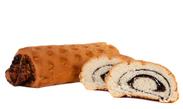 Poppy seed roll isolated — Stock Photo, Image