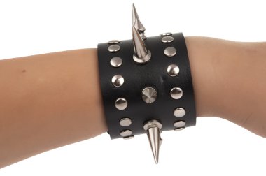 Bracelet with spikes isolated clipart