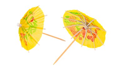 Cocktail umbrellas isolated clipart