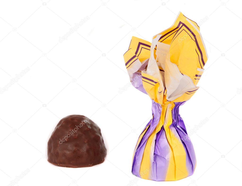 Chocolate candy in a wrapper