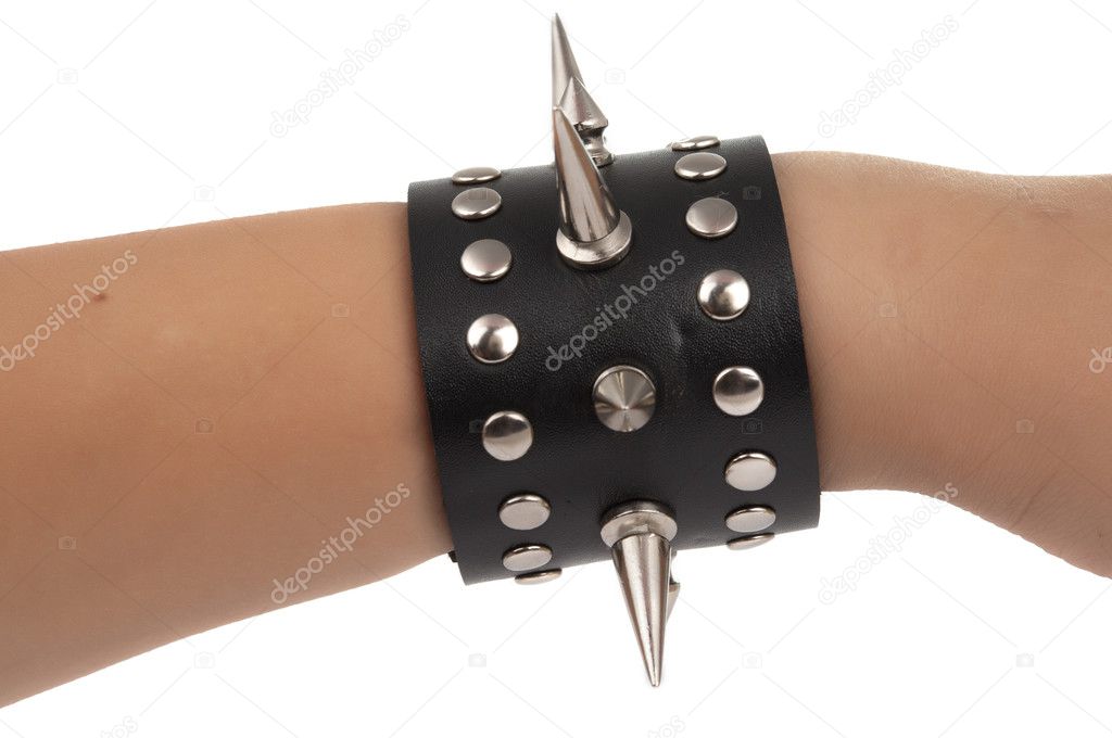 Bracelet with spikes isolated