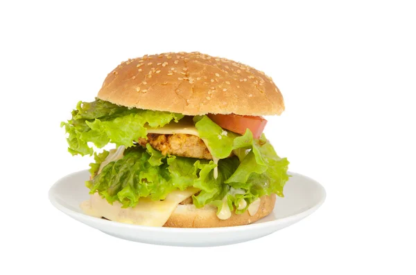Cheeseburger in een plaat — Stockfoto