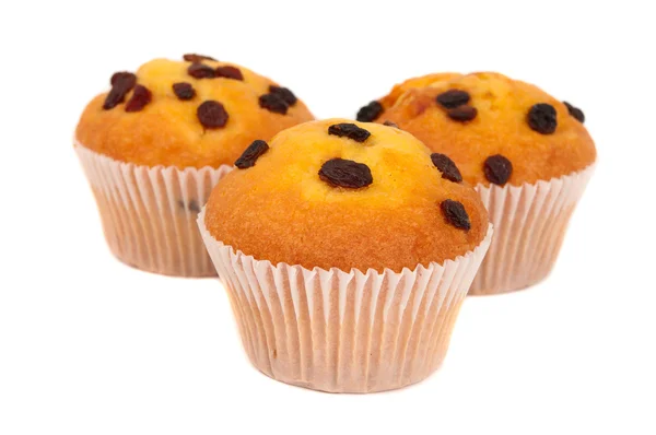 Muffins con pasas aisladas —  Fotos de Stock