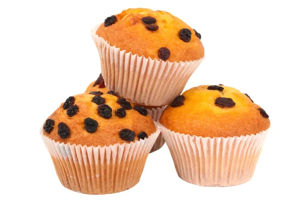 Muffins with raisins isolated — Stock Photo, Image