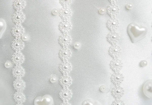 Текстура свадебной белой ткани — стоковое фото