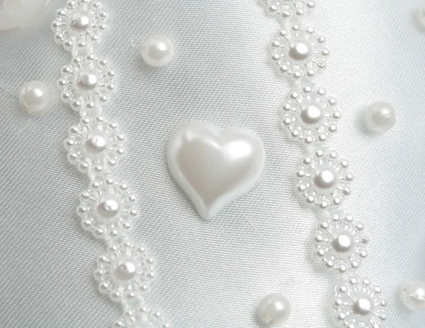 纹理白色婚纱面料 — 图库照片