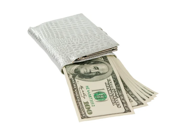 Dólares con un bolso aislado —  Fotos de Stock