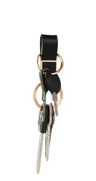 Chaveiro com chaves isoladas — Fotografia de Stock