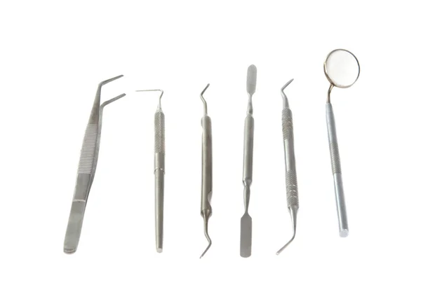 Narzędzia stomatologiczne na białym tle — Zdjęcie stockowe