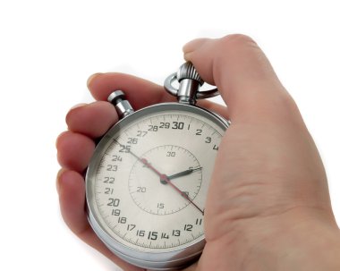 Stopwatch in hand clipart