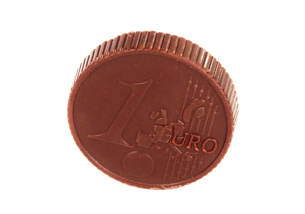 Euro chocolate aislado — Foto de Stock