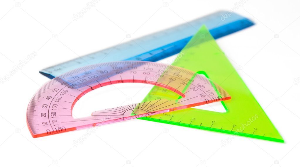 Ruler, protractor, a triangle