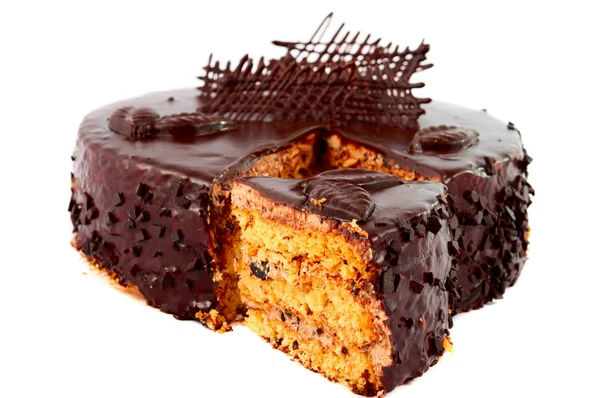 Шоколадний торт, ізольовані — стокове фото