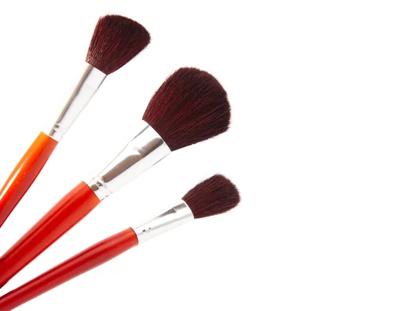 Escovas para maquiagem isolada — Fotografia de Stock