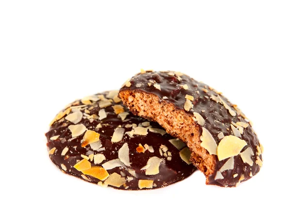Biscoito de chocolate de amêndoa isolado — Fotografia de Stock