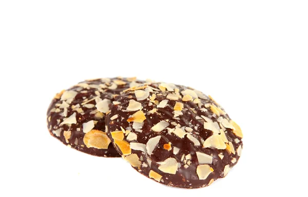 Mandulás csokoládé chip cookie elszigetelt — Stock Fotó