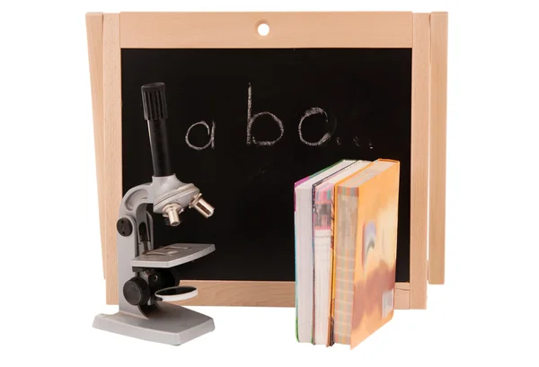 School board with books isolated — Stock Photo, Image