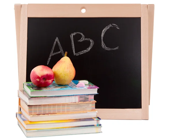 School board with books isolated — Stock Photo, Image
