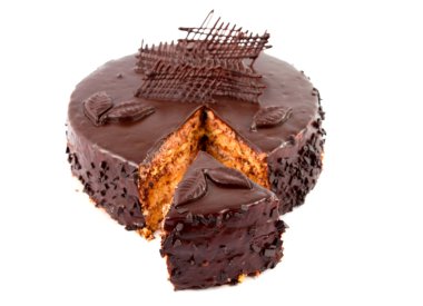 Çikolatalı kek izole