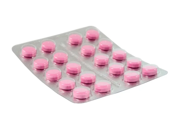 Csomagolási tabletták elszigetelt — Stock Fotó