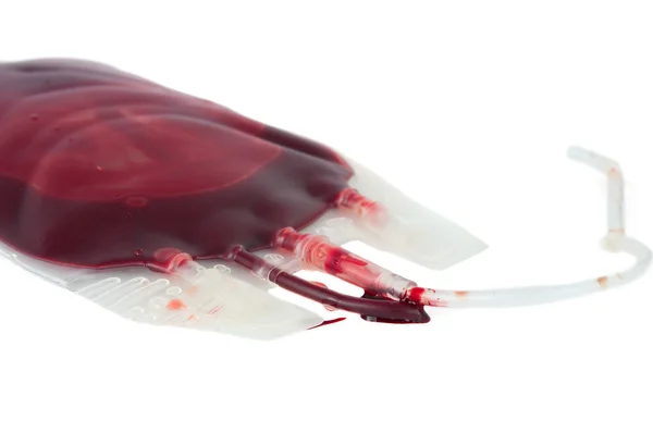Worek krwi na białym tle — Zdjęcie stockowe