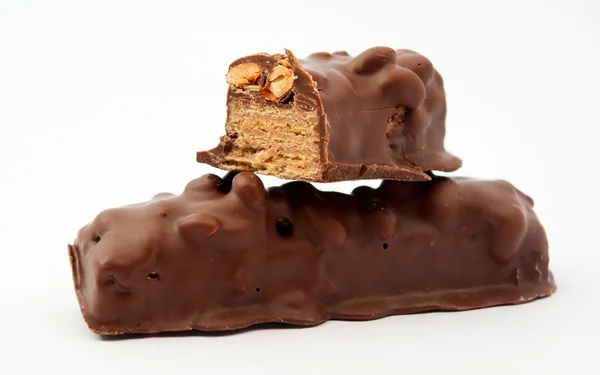Čokoláda s oříšky, samostatný — Stock fotografie