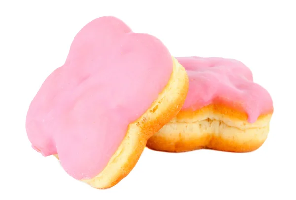 Donut med rosa glasyr — Stockfoto